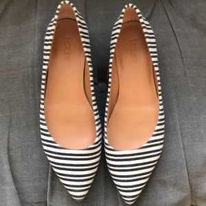 Jcrew fabric striped flats